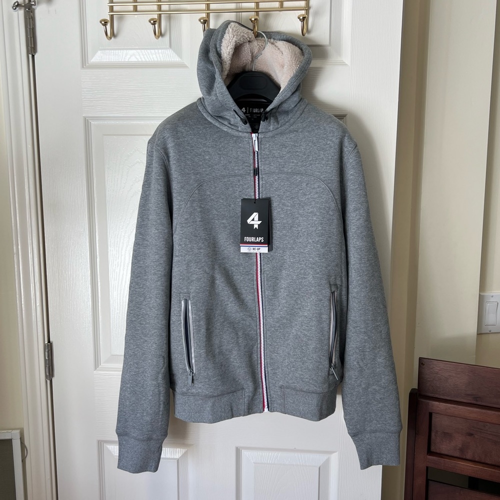 Fourlaps Rush Full Zip Sherpa Hoodie - Gray Heather (M)